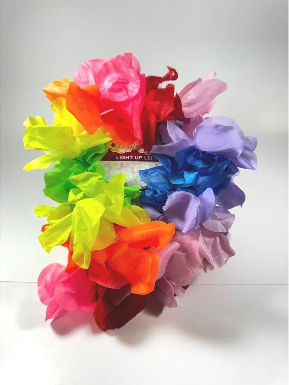 Sunshine Novelty Light Up Lei Rainbow Fabric Flowers with Lights
